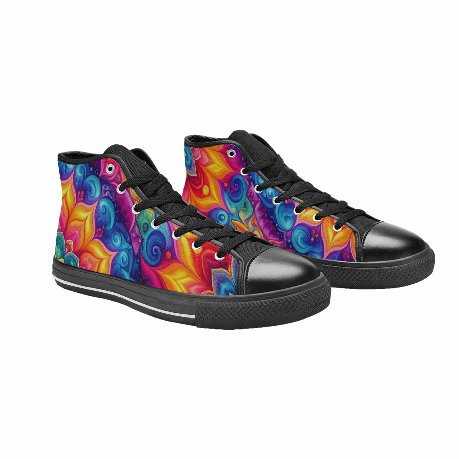 WOMEN'S Tie Dye Mandala High Top Canvas Y2K Custom Sneakers