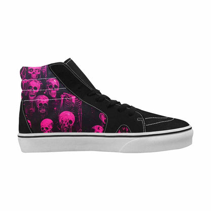 MEN'S Skeletons  Neon Pink High Top Canvas Dreamcore Custom Shoes
