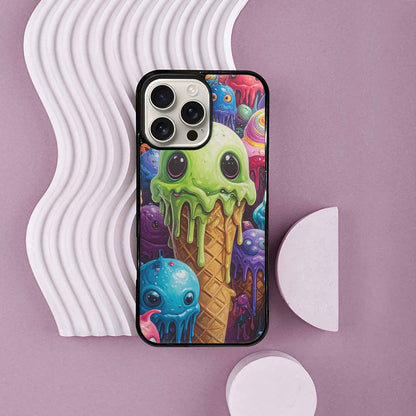 iPhone 16 Pro Max Case — Melting Ice Cream Monster Charac, Custom Art Phone Cover