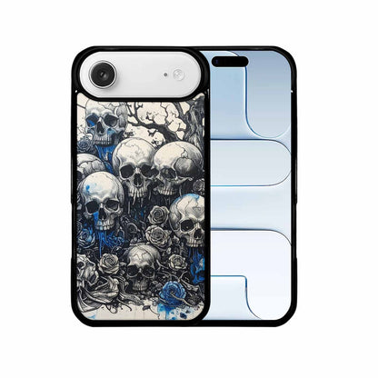 iPhone 17 Air Case — Black Blue Ink Skull And Gothic, Custom Art Phone Cover