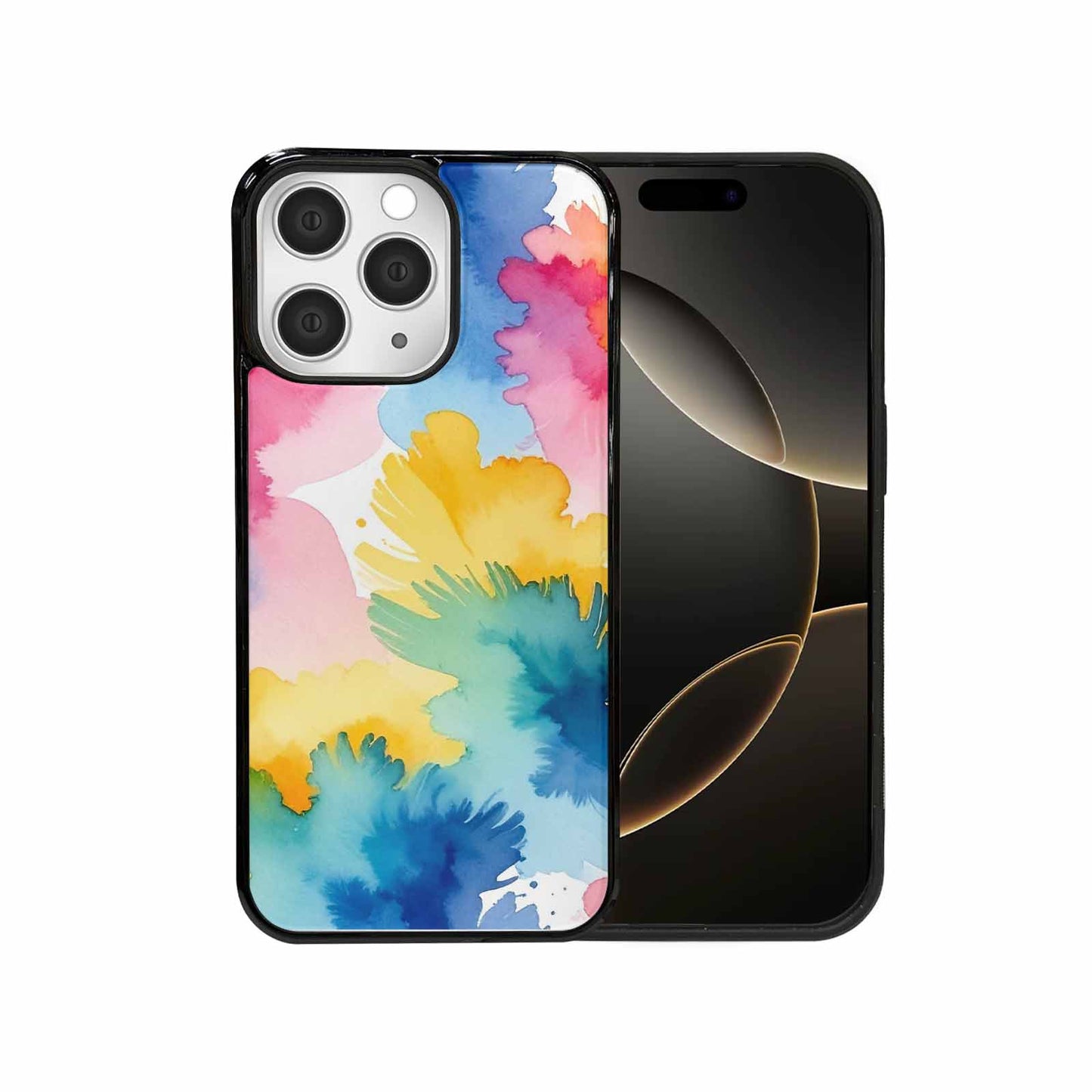 iPhone 15 Pro Max Case — Trans Strong Watercolor Seamless Pattern Vibrant, Custom Printed Phone Case