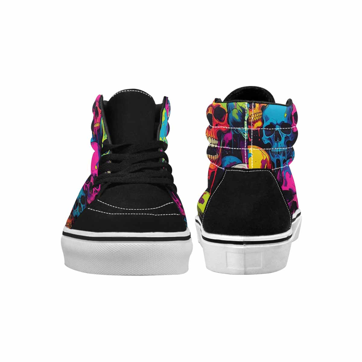 MEN'S 1000s Skulls Digital Camo High Top Canvas Vibrant Chaos Custom Sneakers