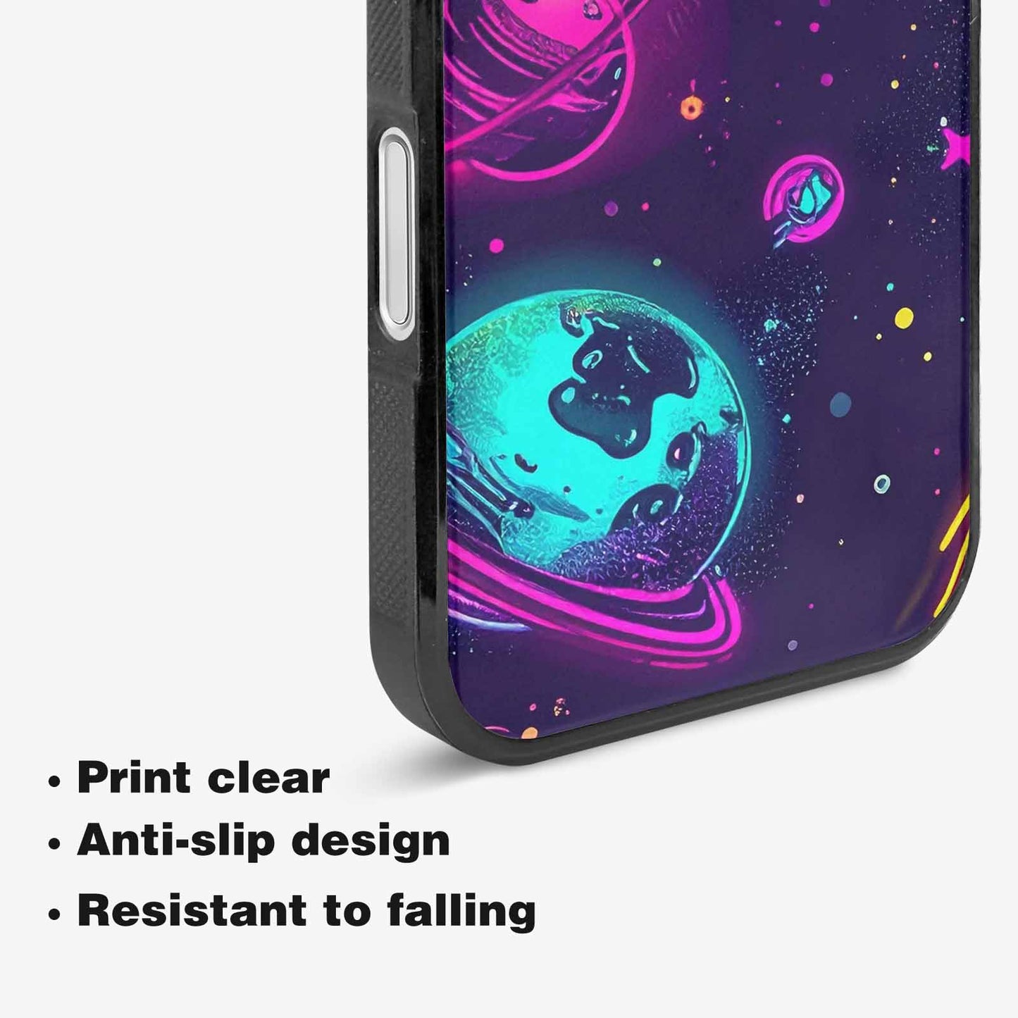 iPhone 16 Case — Space Galaxy Astronaut Pattern Planets Stars, Unique Phone Case Design