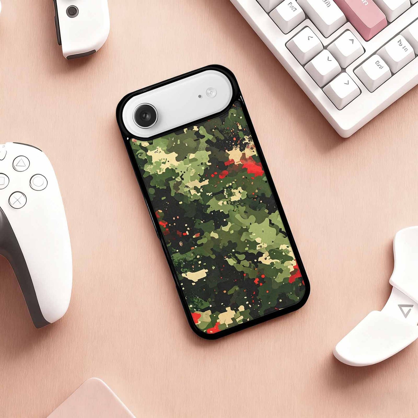 iPhone 17 Air Case — Small Military Camouflage Blotch Pattern Camo, Personalized Phone Case