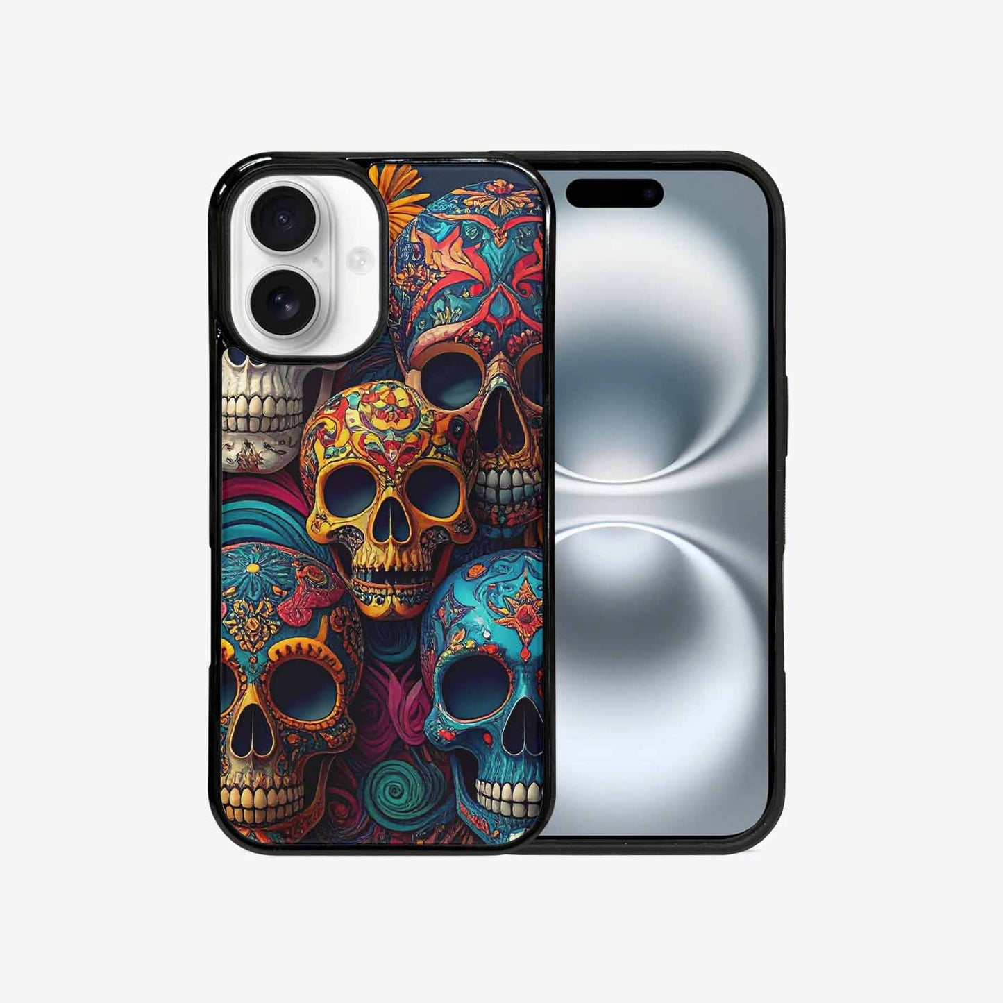 iPhone 16 Case — Skull Waves, Custom Art Phone Cover