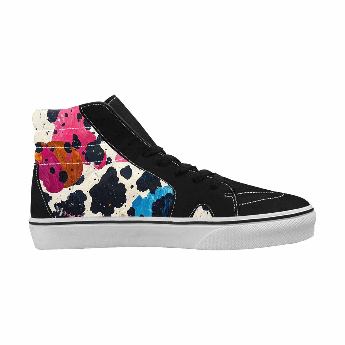 WOMEN'S Cow Animal Print High Top Canvas Cottagecore Shoes