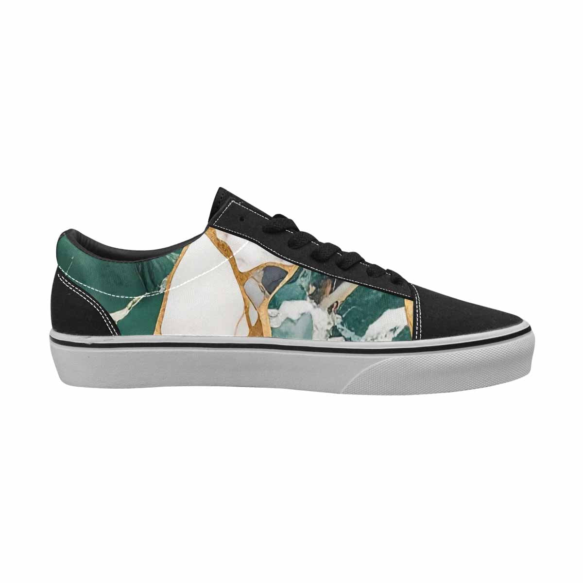 WOMEN'S Marble Stone Texture Canvas Lace-Up Dark Academia Sneakers