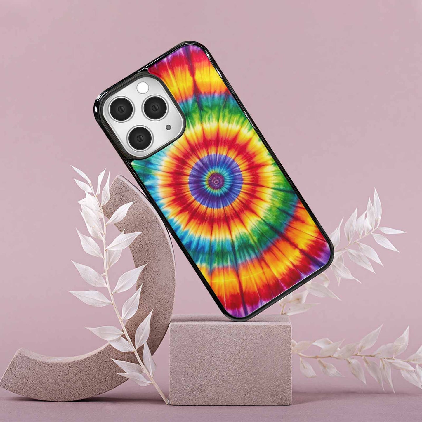 iPhone 15 Pro Max Case — Rainbow Spiral Tie Dye Alt, Custom Printed Phone Case