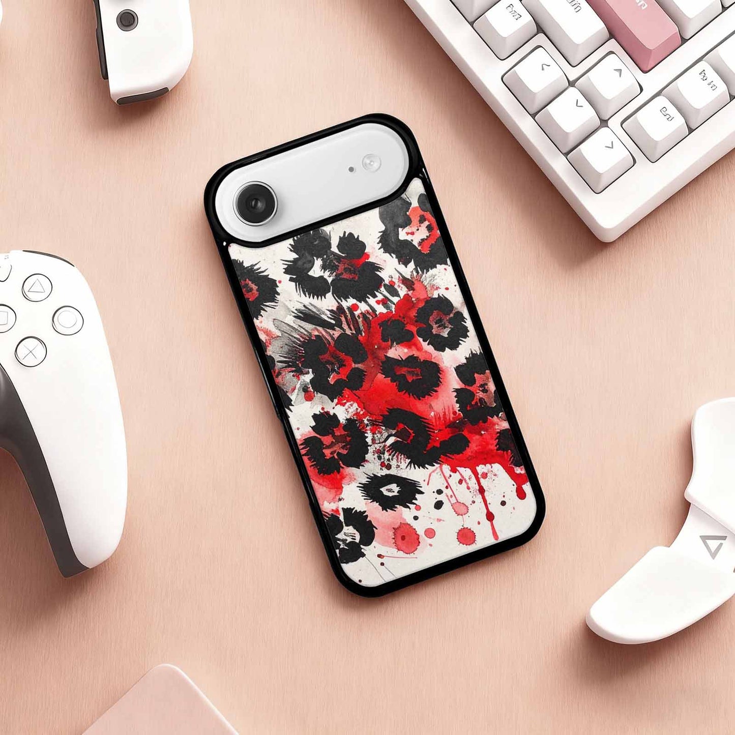 iPhone 17 Air Case — Animal Print Black Red Ink Animal, Custom Phone Case