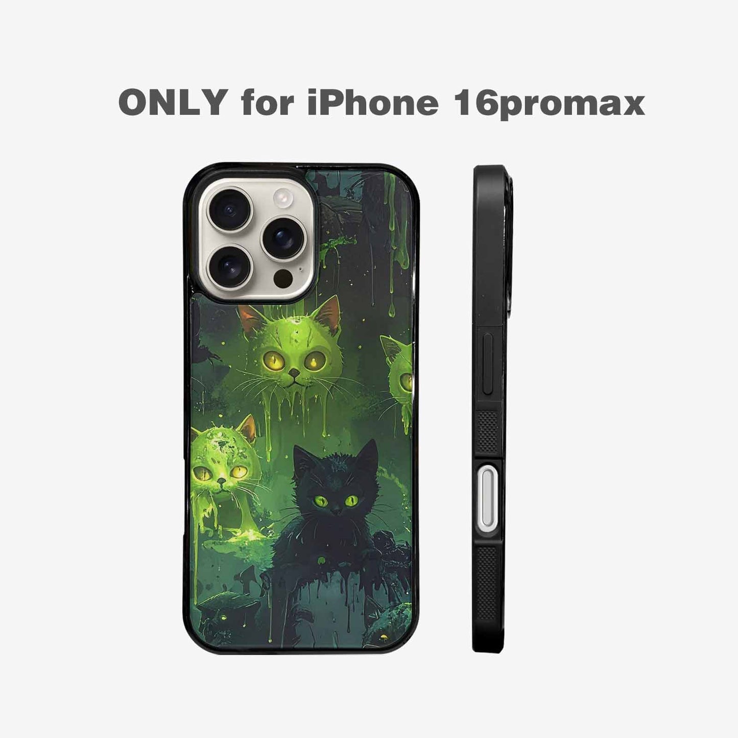 iPhone 16 Pro Max Case — Toxic Melting Skeleton Cats Small Toxic, Custom Print Case Cover