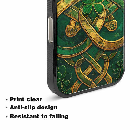 iPhone 15 Pro Max Case — Irish Celtic Knot Pattern Shamrocks Seamless, Original Design Phone Case