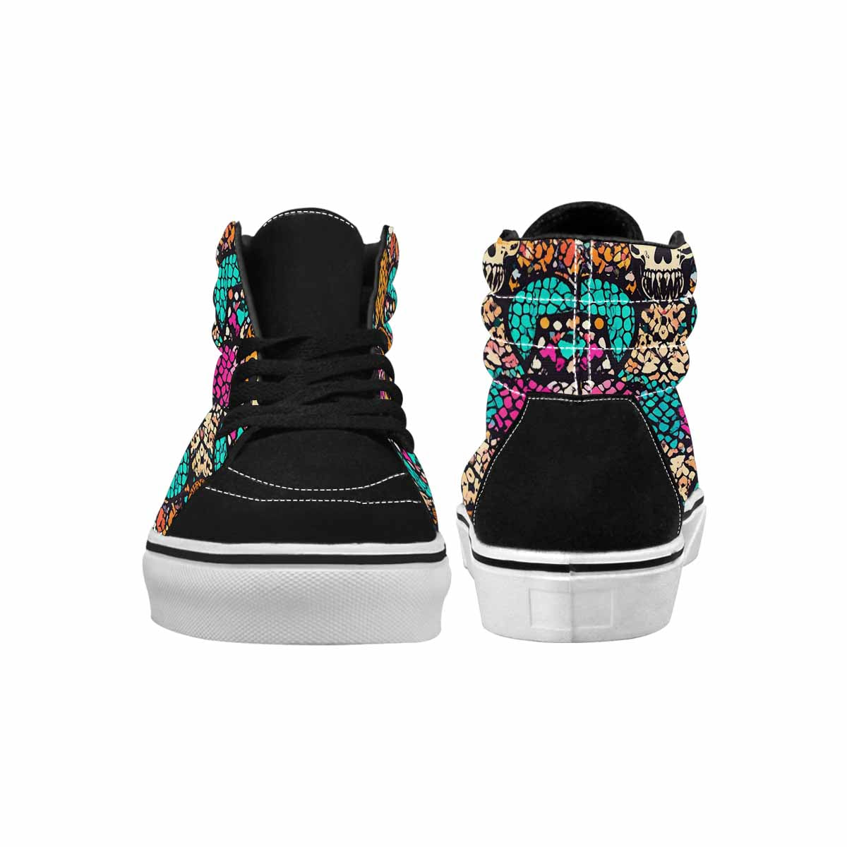 MEN'S Snake Print Skull High Top Canvas Cottagecore Shoes