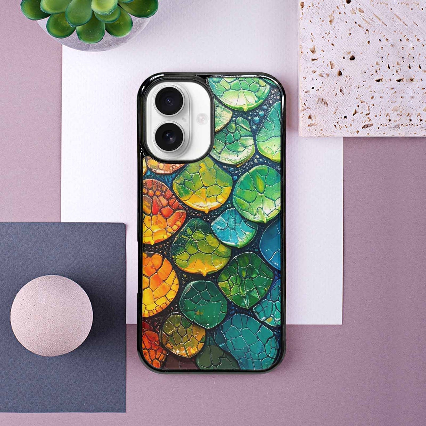 iPhone 16 Case — Reptile Scale Full Color Vibrant Reptile, Unique Phone Case Design