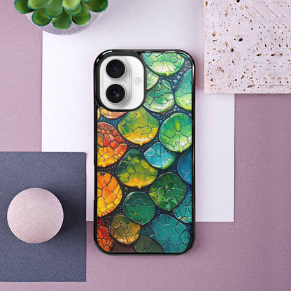 iPhone 16 Case — Reptile Scale Full Color Vibrant Reptile, Unique Phone Case Design
