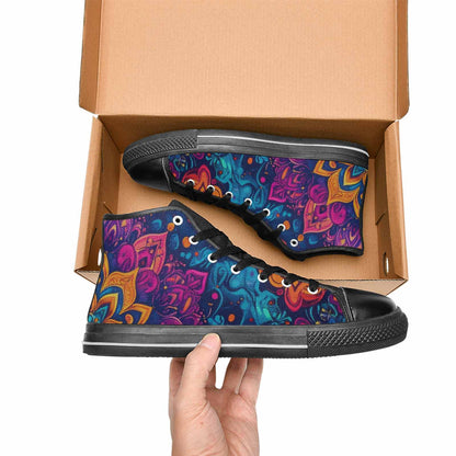 MEN'S Tie Dye Mandala High Top Canvas Surreal Shoes