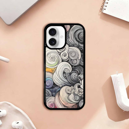 iPhone 17 Case — Tie Dye Swirls (black Tie Dye, Custom Print Case Cover