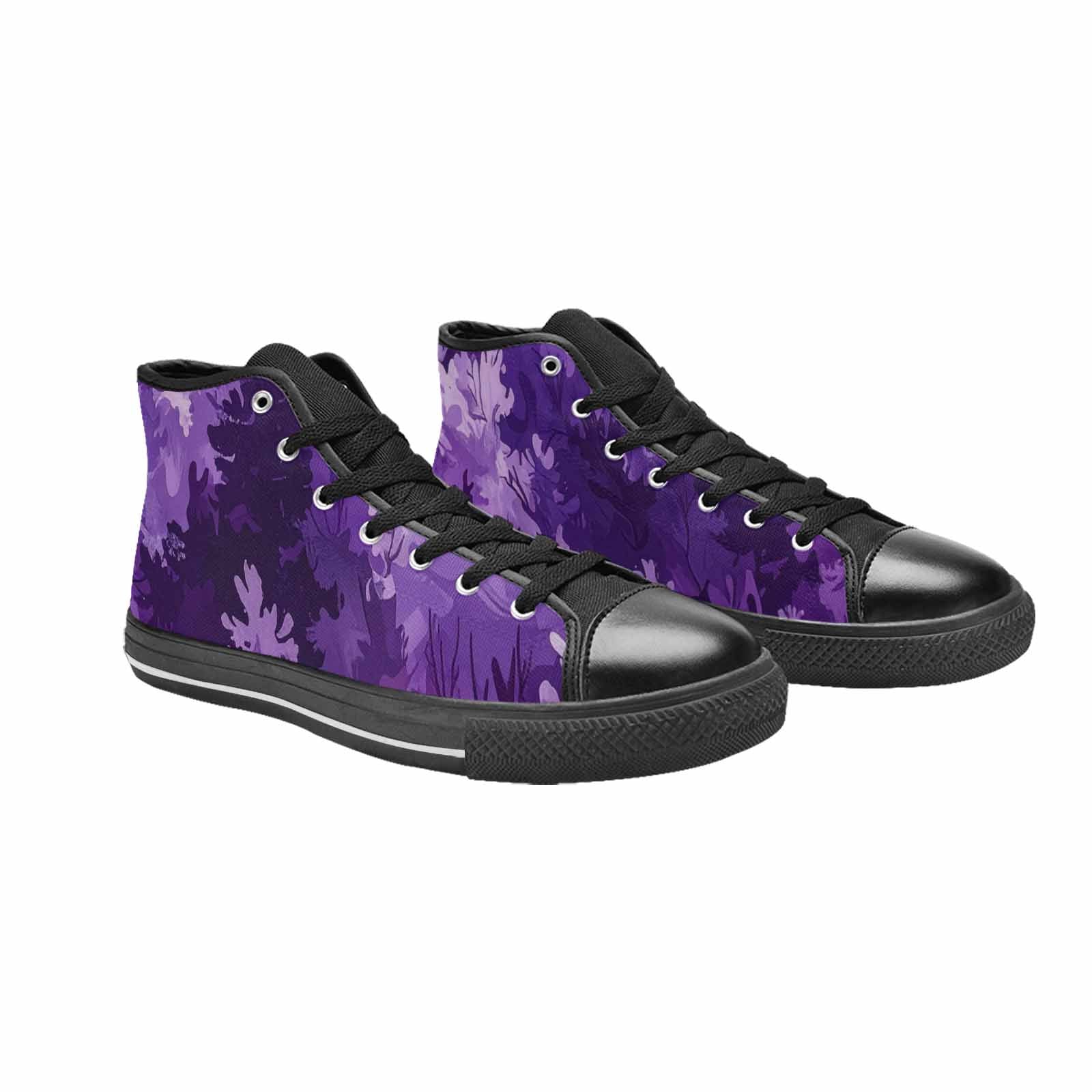 WOMEN'S Military Camouflage Blotch High Top Canvas Wallpaper Art Shoes