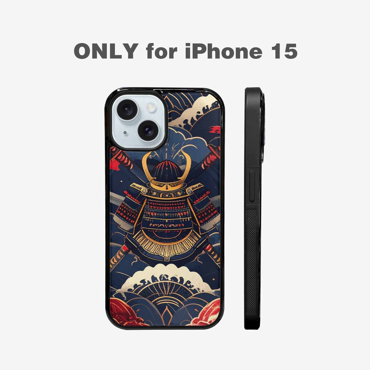 iPhone 15 Case — Samurai Art Repeat Pattern, Custom Art Phone Cover