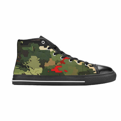 MEN'S Military Camouflage Blotch High Top Canvas Wallpaper Art Shoes