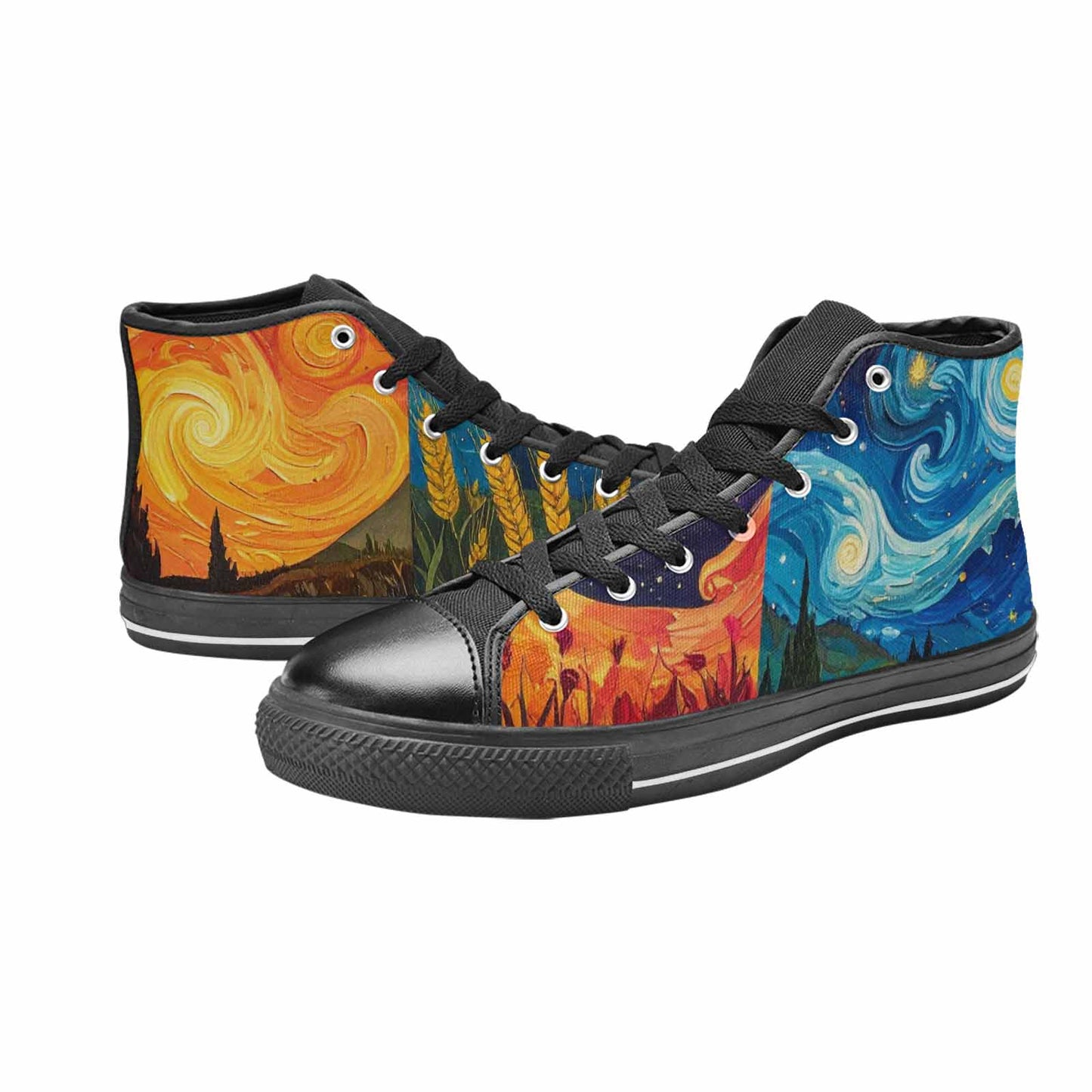 MEN'S Van Gogh-Style Swirl High Top Canvas Dreamcore Shoes