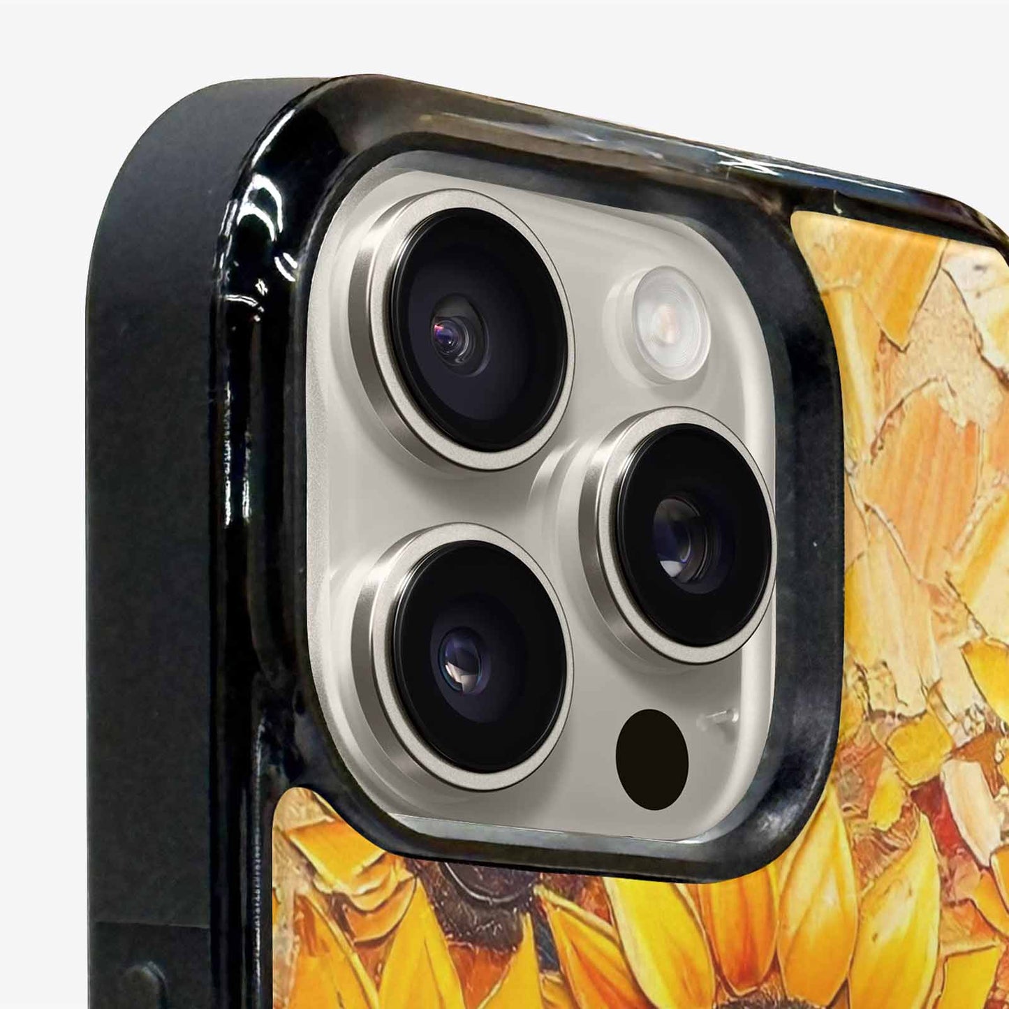 iPhone 15 Pro Max Case — Impressionist Sunflower Brushstroke Pattern Hundreds Of, Custom Art Phone Cover