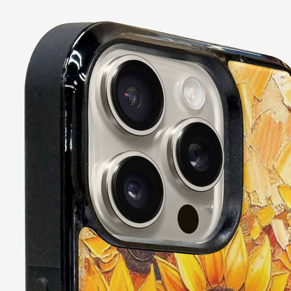 iPhone 15 Pro Max Case — Impressionist Sunflower Brushstroke Pattern Hundreds Of, Custom Art Phone Cover