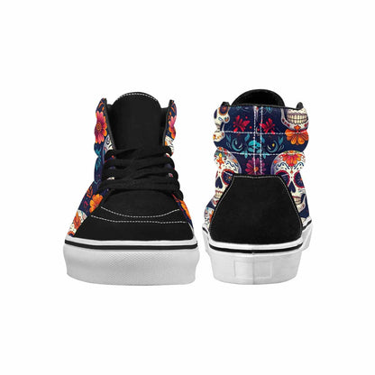 WOMEN'S Day Of Dead Sugar Skull High Top Canvas Dreamcore Custom Sneakers