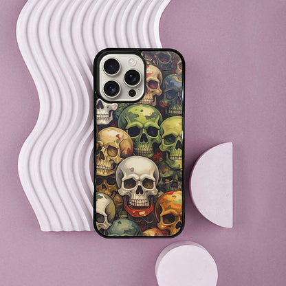 iPhone 16 Pro Max Case — Skulls Pattern Hundreds Of Sma, Personalized Phone Case