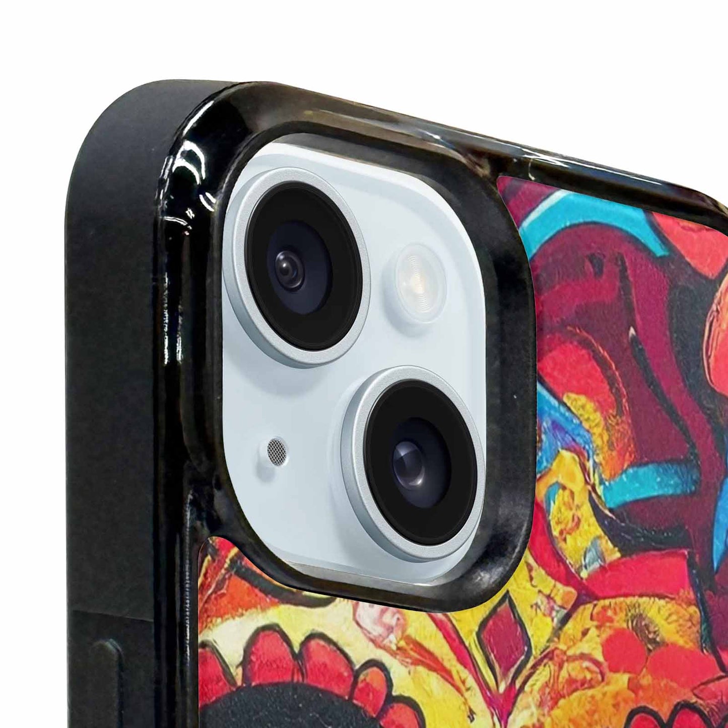 iPhone 15 Plus Case — Graffiti Skull Art Seamless Pattern Vibrant, Custom Printed Phone Case