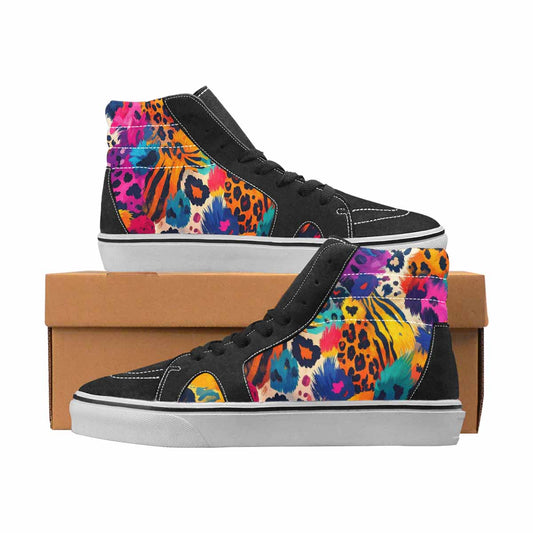 WOMEN'S Leopard Full Color High Top Canvas Wearable Art Dreamcore Custom Sneakers