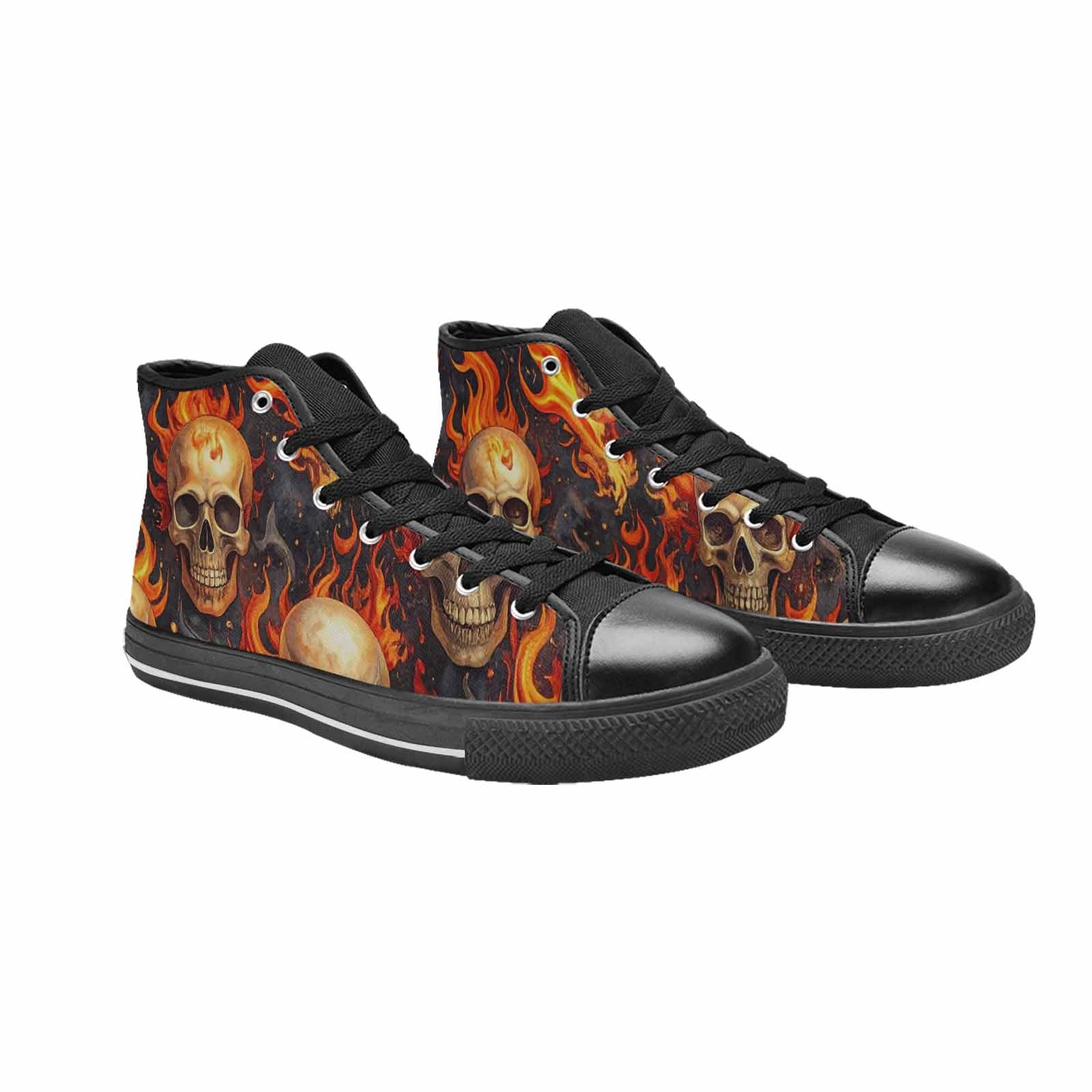 MEN'S Skulls - Flaming High Top Canvas Dreamcore Sneakers