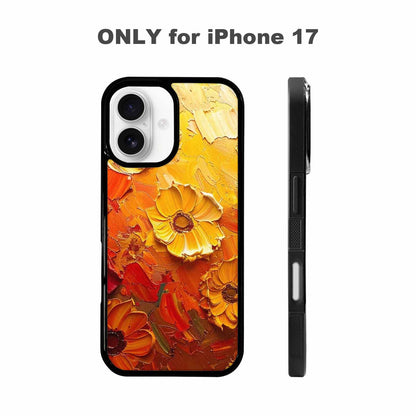 iPhone 17 Case — Impressionist Sunflower Brushstroke Pattern Floral, Customized Protective Case