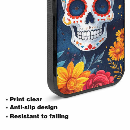 iPhone 15 Plus Case — Sunflower Skulls Print Custom, Customized Protective Case