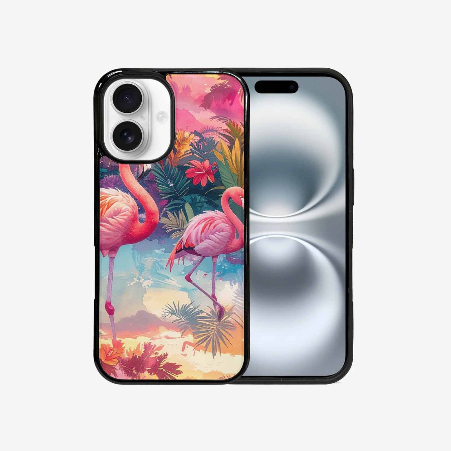 iPhone 16 Case — Flamingo Tropical Flamingo Tropical Pattern Hundreds, Personalized Phone Case