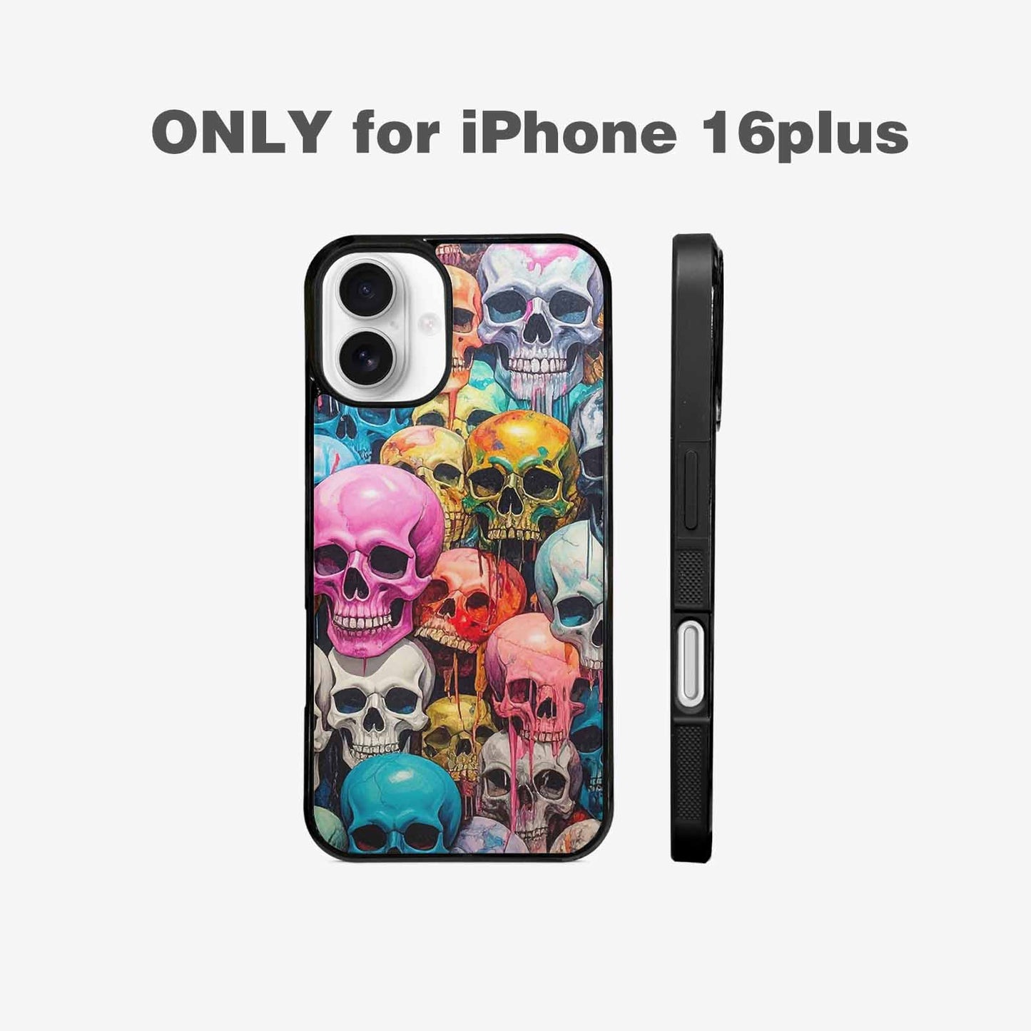 iPhone 16 Plus Case — Skulls Marbleskulls Pattern, Custom Designed Case Cover