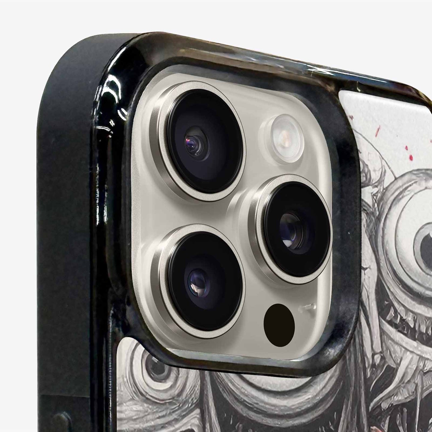 iPhone 16 Pro Case — Multi Eye Monster Black Red Ink, Customized Protective Case