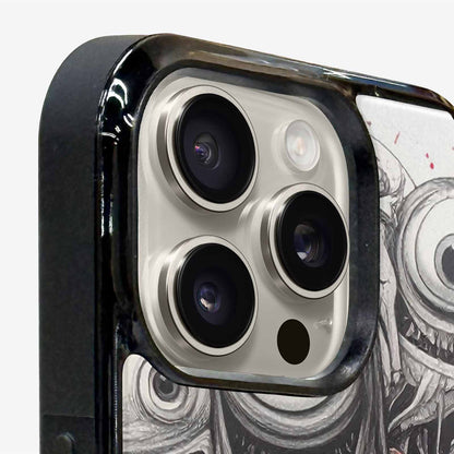 iPhone 16 Pro Case — Multi Eye Monster Black Red Ink, Customized Protective Case