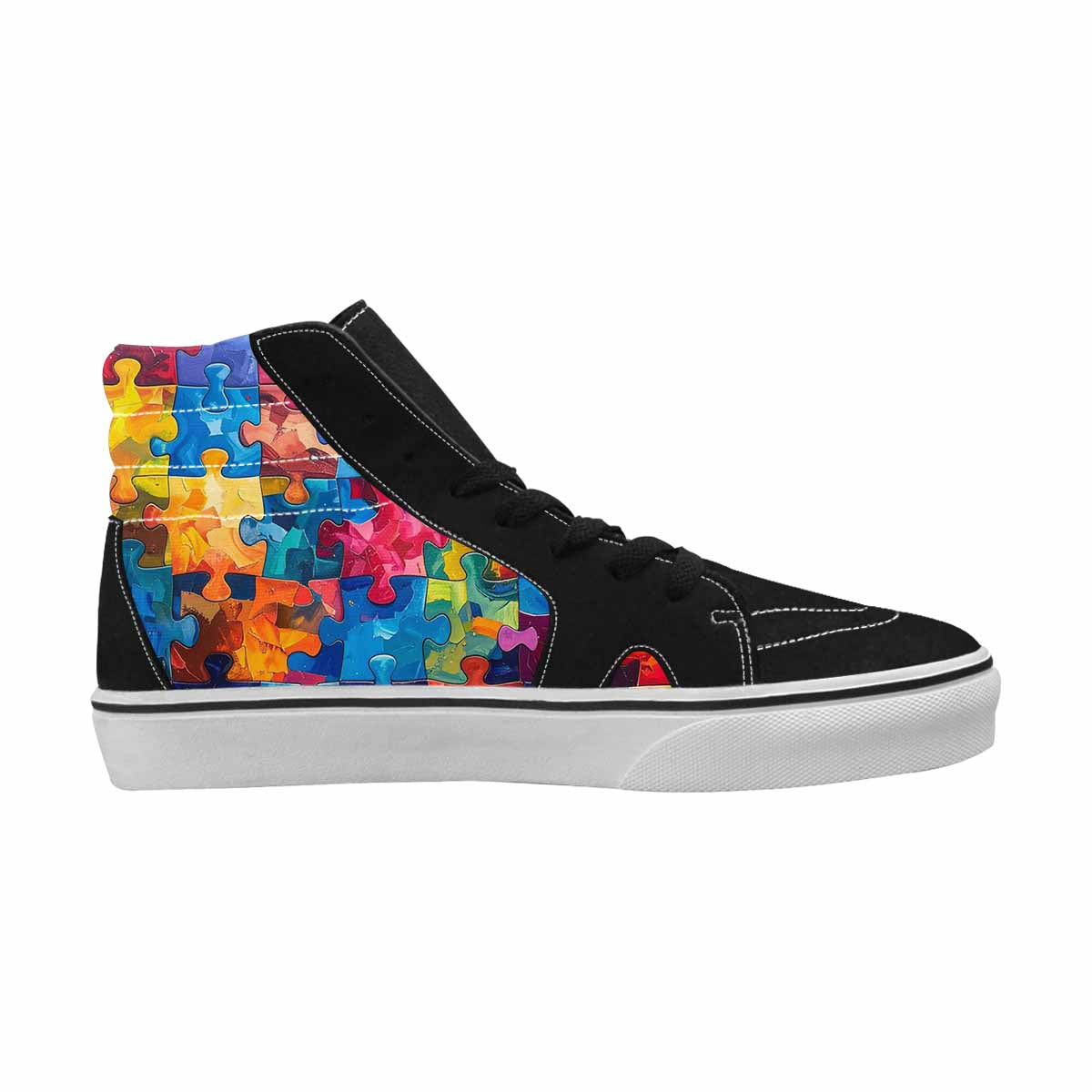 MEN'S Autism Puzzle Pieces High Top Canvas Dreamcore Custom Shoes