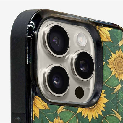 iPhone 16 Pro Max Case — Sunflower Mandala Kaleidoscope, Unique Phone Case Design