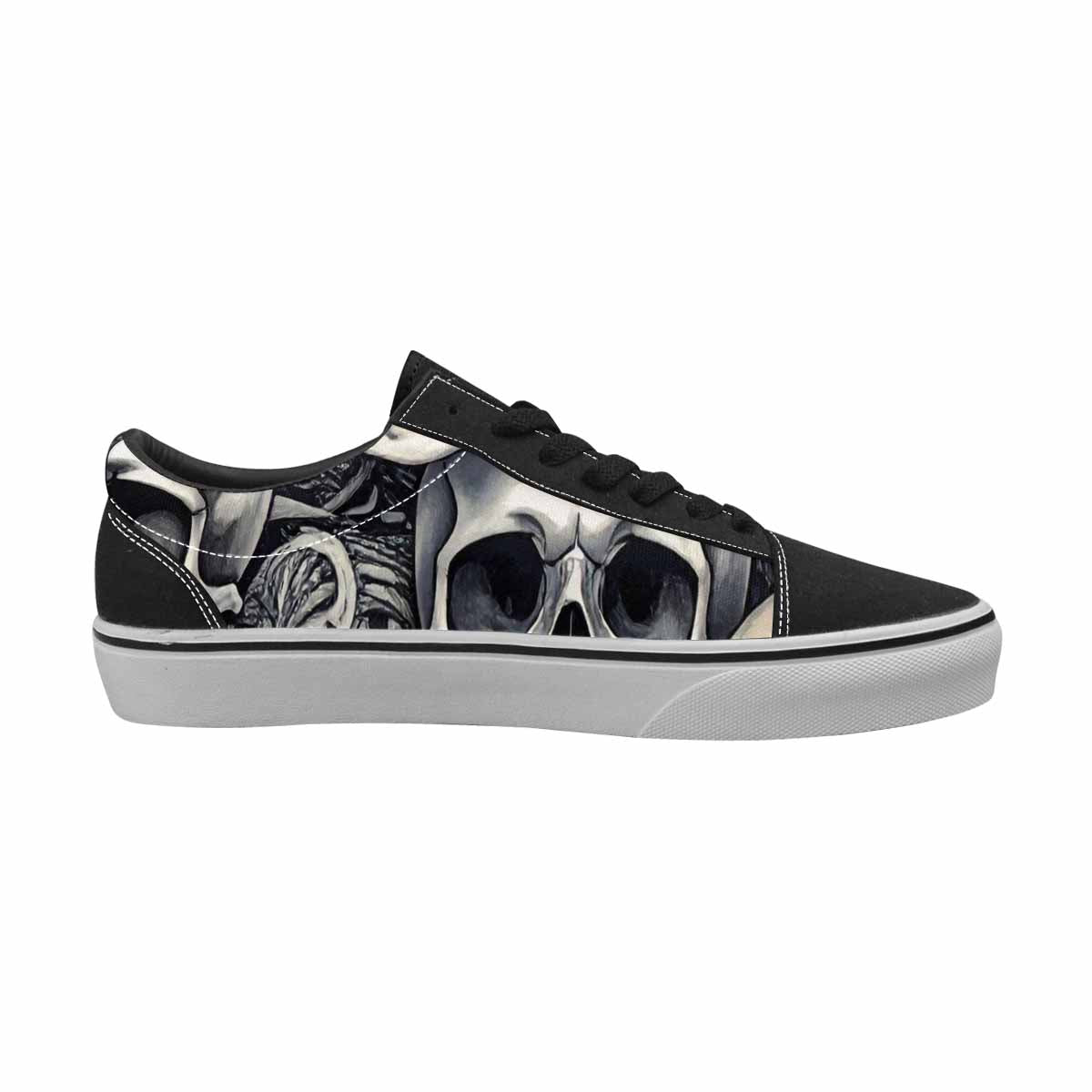WOMEN'S Skulls - Classic Canvas Lace-Up Grunge Custom Sneakers