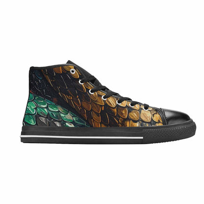 MEN'S Snake Skin Reptile High Top Canvas Grunge Shoes