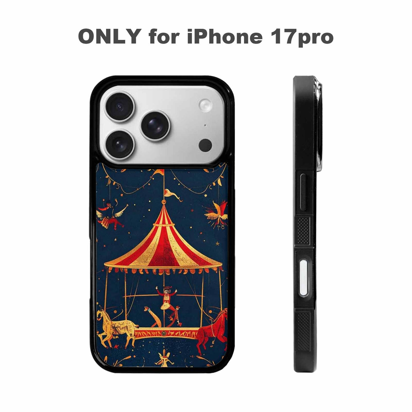 iPhone 17 Pro Case — Vintage Circus Art Pattern Retro Vintage, Custom Designed Case Cover