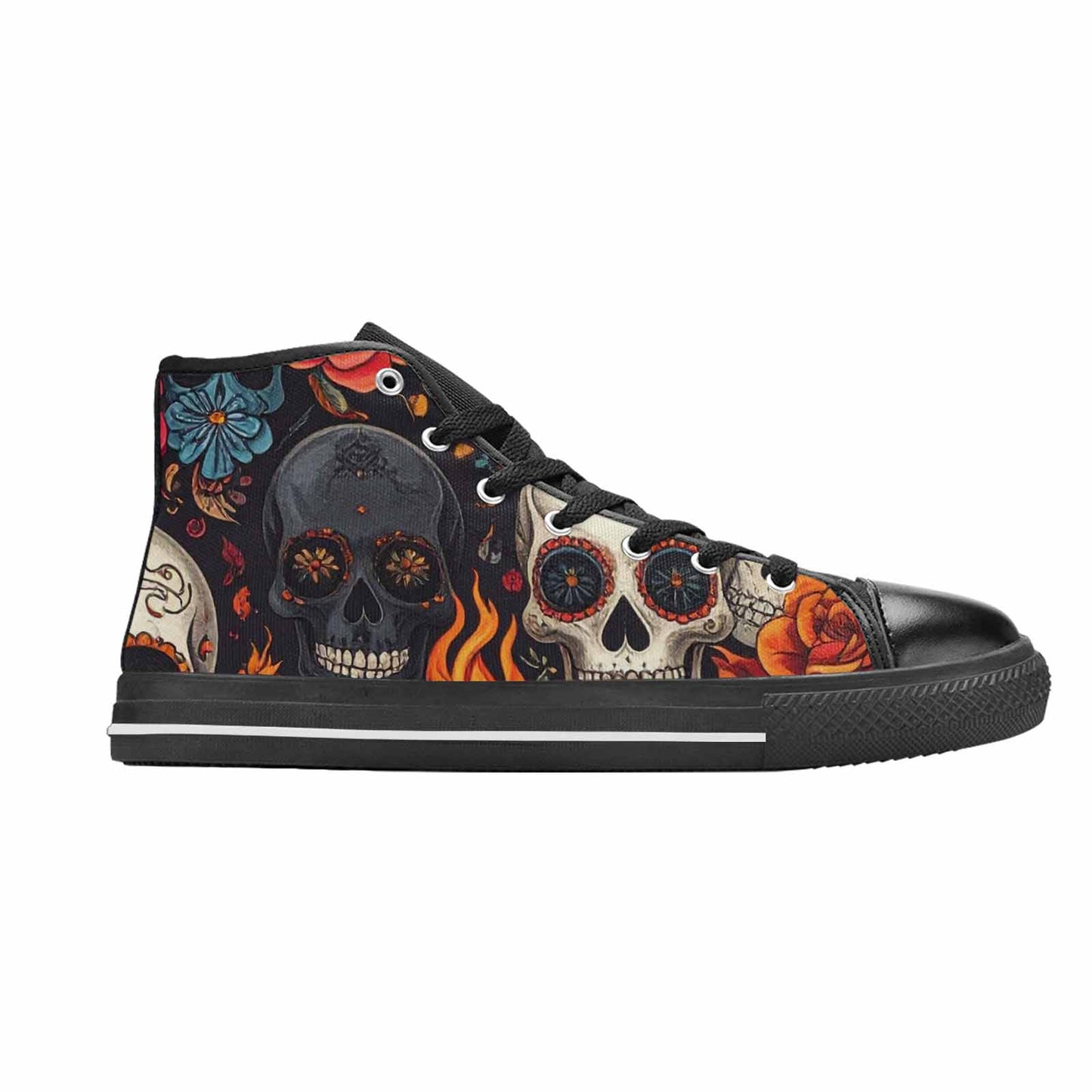 MEN'S Skull High Top Canvas Dreamcore Custom Sneakers
