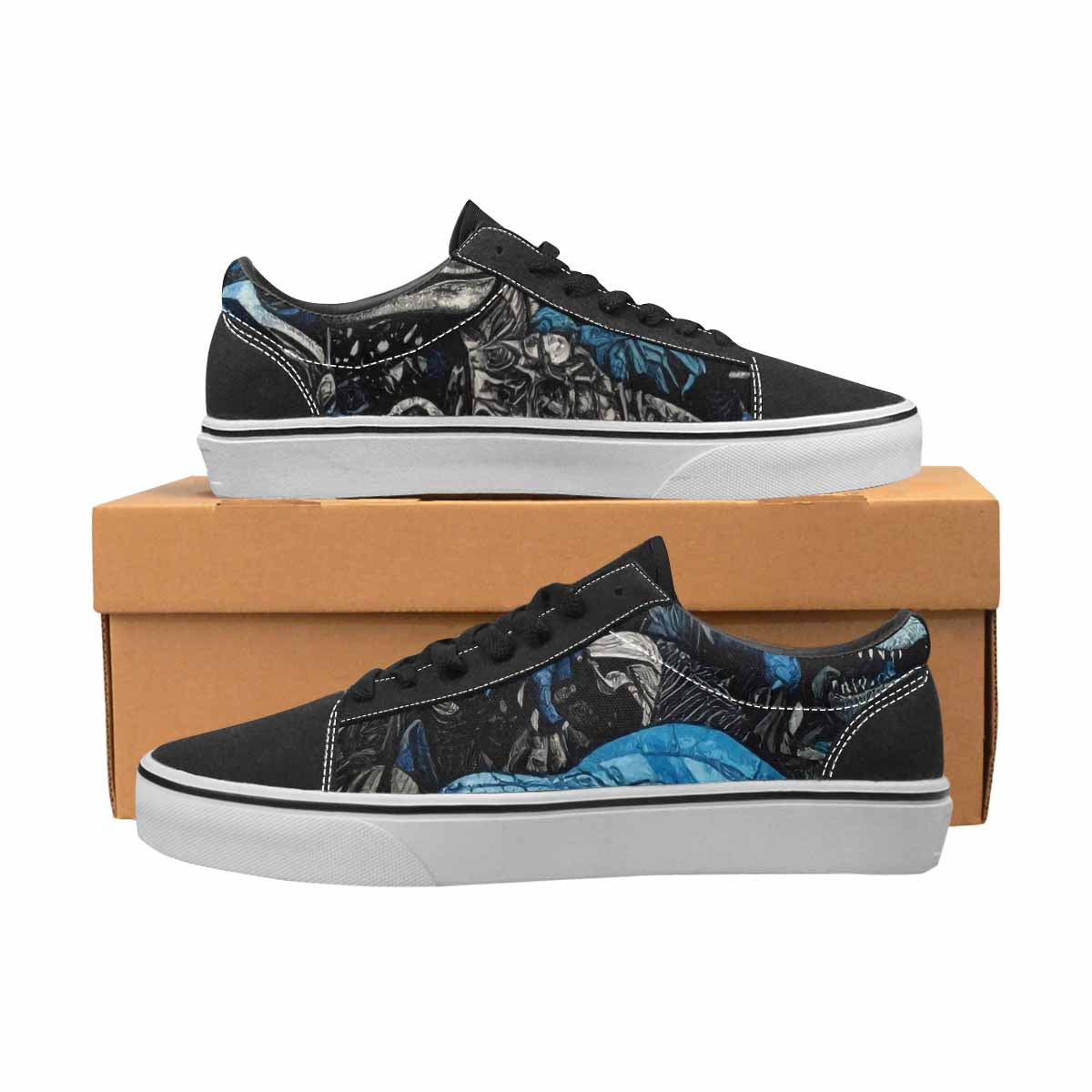 WOMEN'S Dinosaur Burst Lace-Up Canvas Cottagecore Custom Sneakers