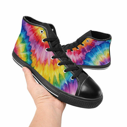 MEN'S Tie Dye - High Top Canvas Aesthetic Custom Shoes