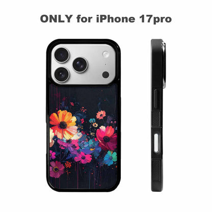 iPhone 17 Pro Case — Shadowy Glitch Floral Pattern Hundreds Floral, Custom Art Phone Cover