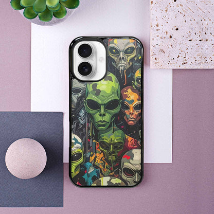 iPhone 16 Case — Aliens Camo Aliens Pattern Hundreds Of, Customized Protective Case