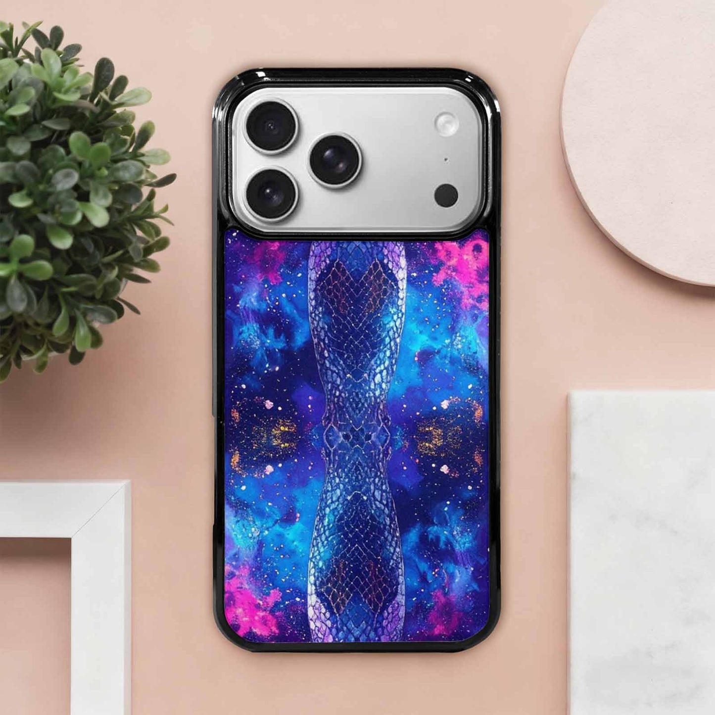 iPhone 17 Pro Max Case — Snake Print Galaxy Seamless Animal Print, Original Design Phone Case