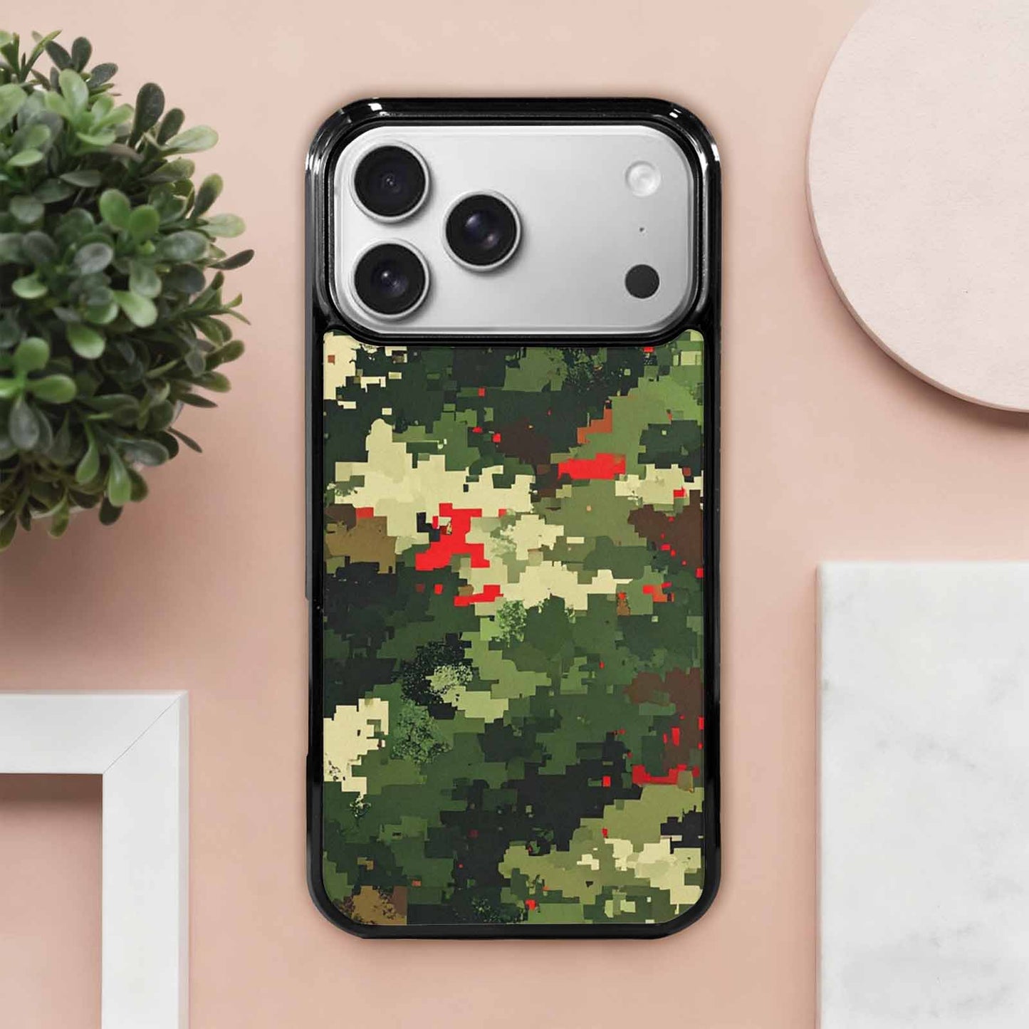 iPhone 17 Pro Max Case — Small Military Camouflage Blotch Camo, Customized Protective Case