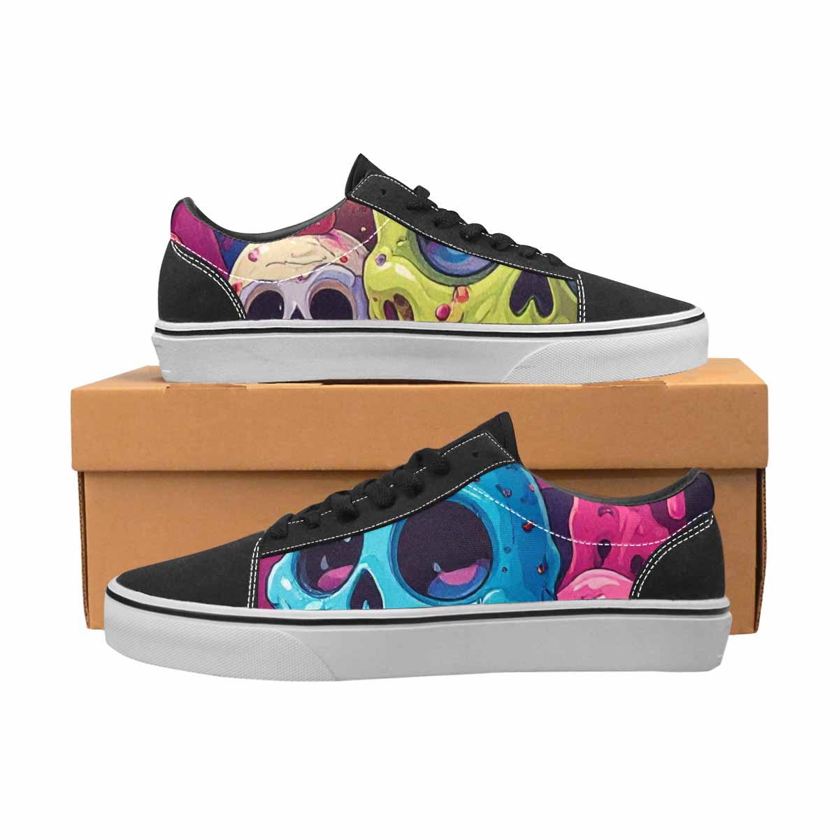 WOMEN'S Ice Cream Monsters  Lace-Up Canvas Cottagecore Sneakers